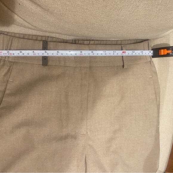 PESERICO Beige High-waisted Wool Pants/Trousers with Knit Cuff Hem - Picture 15 of 15